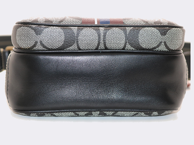 COACH ｺｰﾁ ﾍﾘﾃｰｼﾞｽﾄﾗｲﾌﾟｼｸﾞﾈﾁｬｰ ｼｮﾙﾀﾞｰﾊﾞｯｸﾞｸﾞﾚｰ/ﾌﾞﾗｯｸ F70078 ｱｳﾄﾚｯﾄ