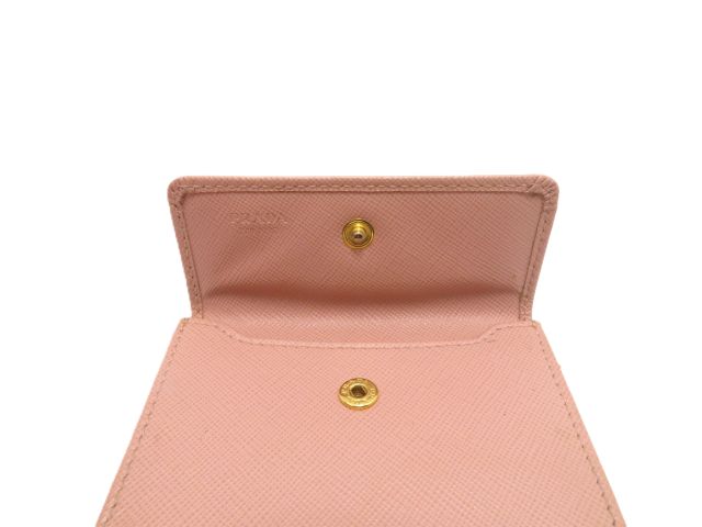 PRADA ベージュ サフィアノ　レザー 名刺入れ PRADA】プラダ サフィアーノレザー カードホルダー (PRADA