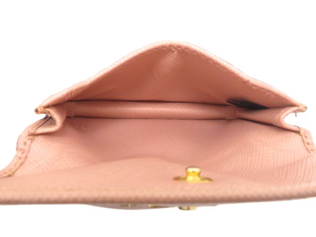PRADA ベージュ サフィアノ　レザー 名刺入れ PRADA】プラダ サフィアーノレザー カードホルダー (PRADA