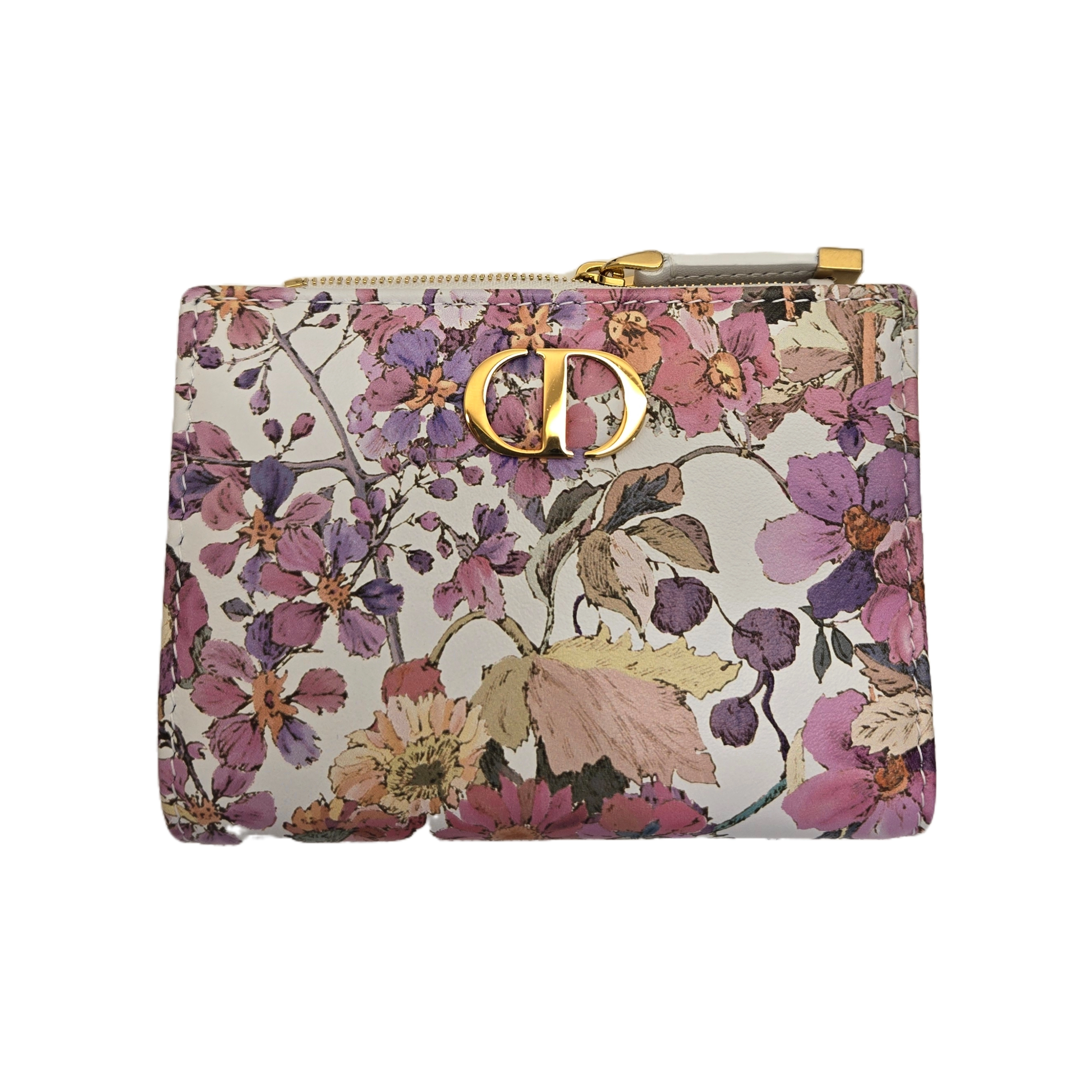 Dior ディオール Caro 4 Saisons Eteダリアウォレット ピンク/ホワイト ゴールド金具 S5173USQE_M933  46-MA-0214【432】2143000687166