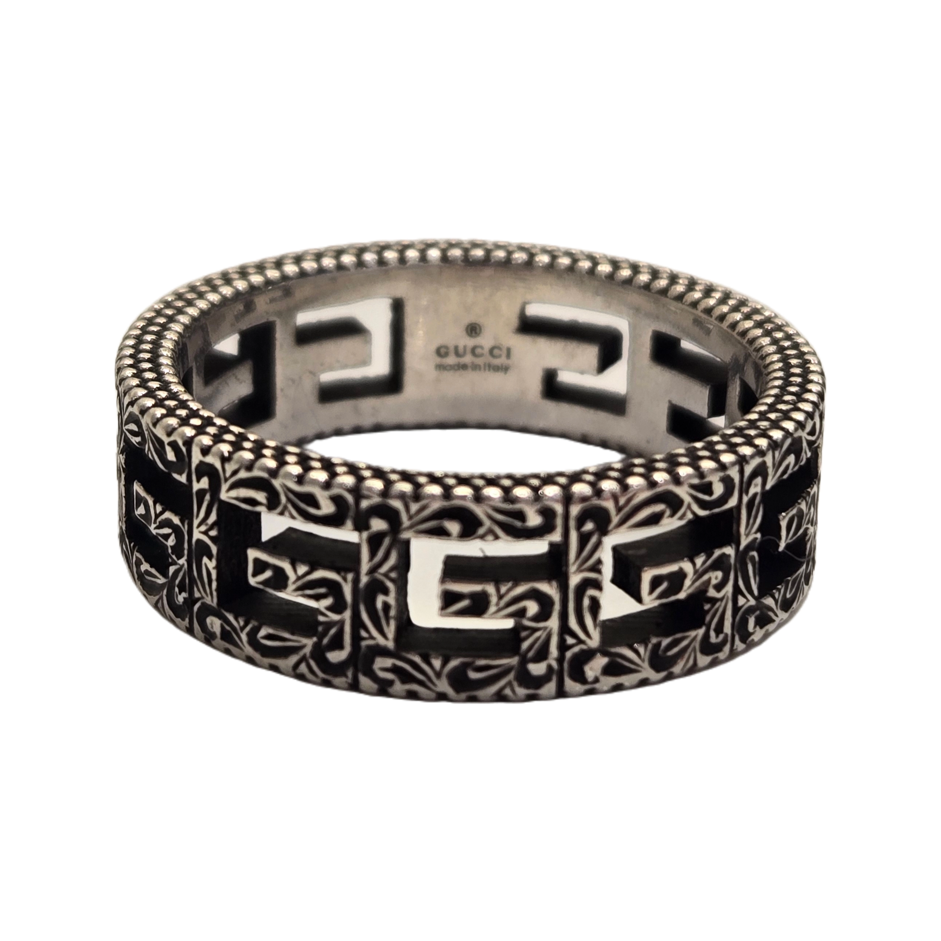 GUCCI グッチ スクエアGリング シルバー 5.5g 17号 576993 JB400 0811【432】2120500216874