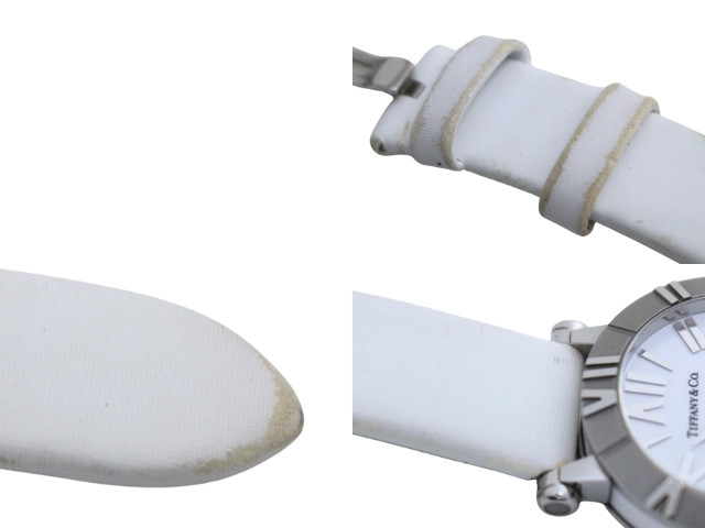 TIFFANY&CO ティファニー 腕時計 アトラス SS/革 ホワイト Z1300.11.11A20A71 クォーツ レディース 2143100503854 【200】