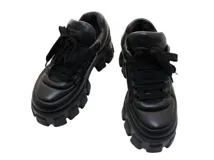 ✨大特価✨PRADA プラダ　ブラック スニーカー 厚底　レディース　ナイロン PRADA プラダ 靴 厚底スニーカー 119 モノリス パデッドナッパ