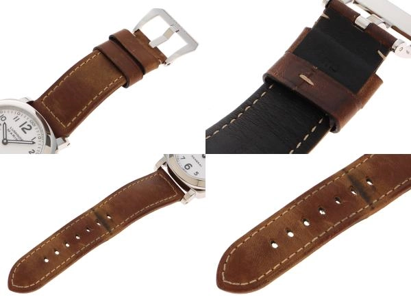 PANERAI パネライ ルミノール マリーナ44mm PAM00113 SS/カワ ホワイト 手巻き スケルトン メンズ 2148103793165【432】