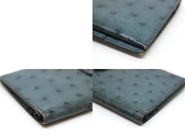 HERMES エルメス 財布 ベアン二つ折り長財布 ブルー/GP（ゴールド金具