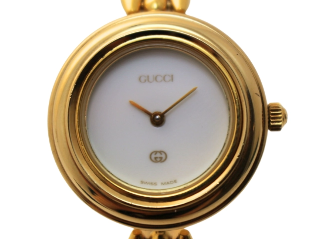 GUCCI グッチ 腕時計 チェンジベゼル チェーンブレス ホワイト