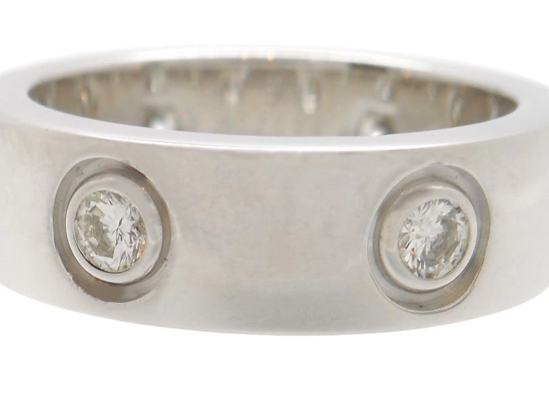 Cartier　カルティエ　ラブリング　オール　指輪　WG　ホワイトゴールド　D　ダイヤモンド　7.9g　48号　日本サイズ8号　B4026000