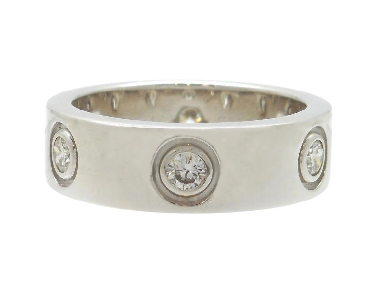 Cartier　カルティエ　ラブリング　オール　指輪　WG　ホワイトゴールド　D　ダイヤモンド　7.9g　48号　日本サイズ8号　B4026000