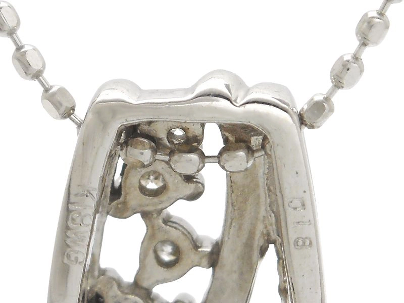 JEWELRY　貴金属・宝石　ダイヤモンドネックレス　K18　ホワイトゴールド　ダイヤモンド　0.18ct　4.1g