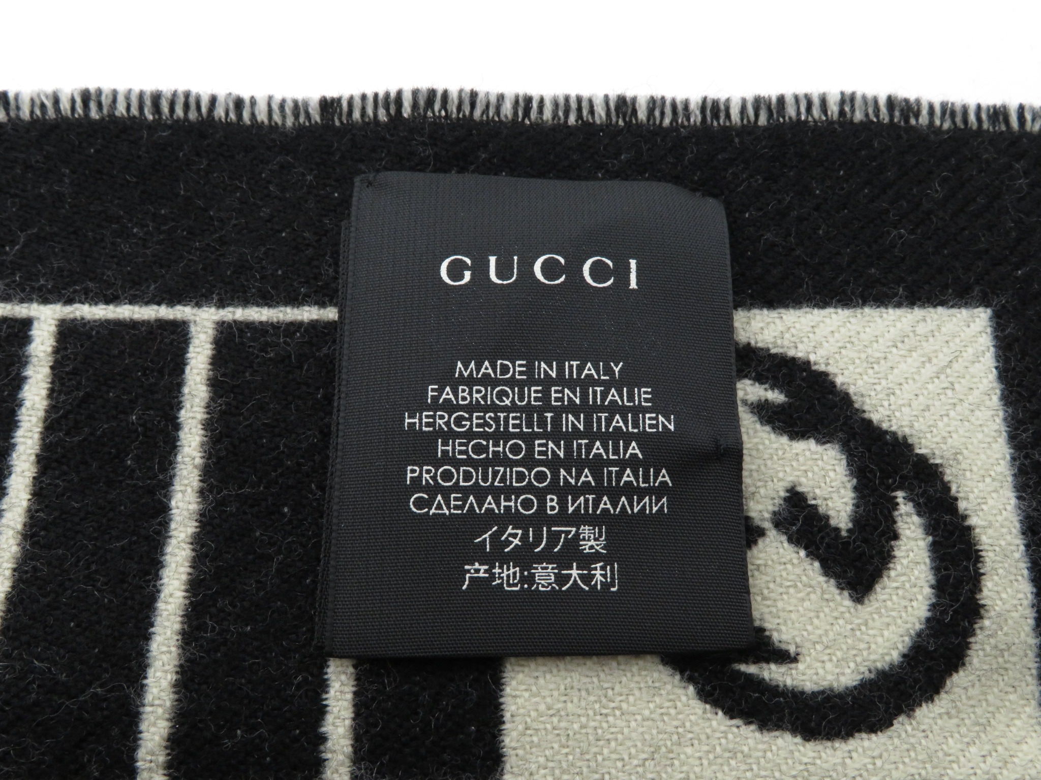 GUCCI グッチ NYヤンキース マフラー アイボリー/ブラック