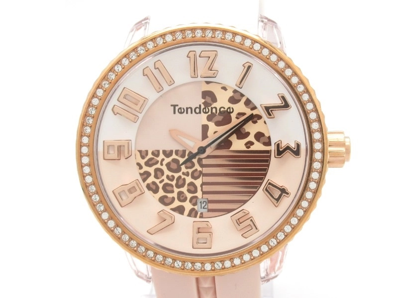 新品 テンデンス Tendence 腕時計 ピンク レディース スワロフスキー