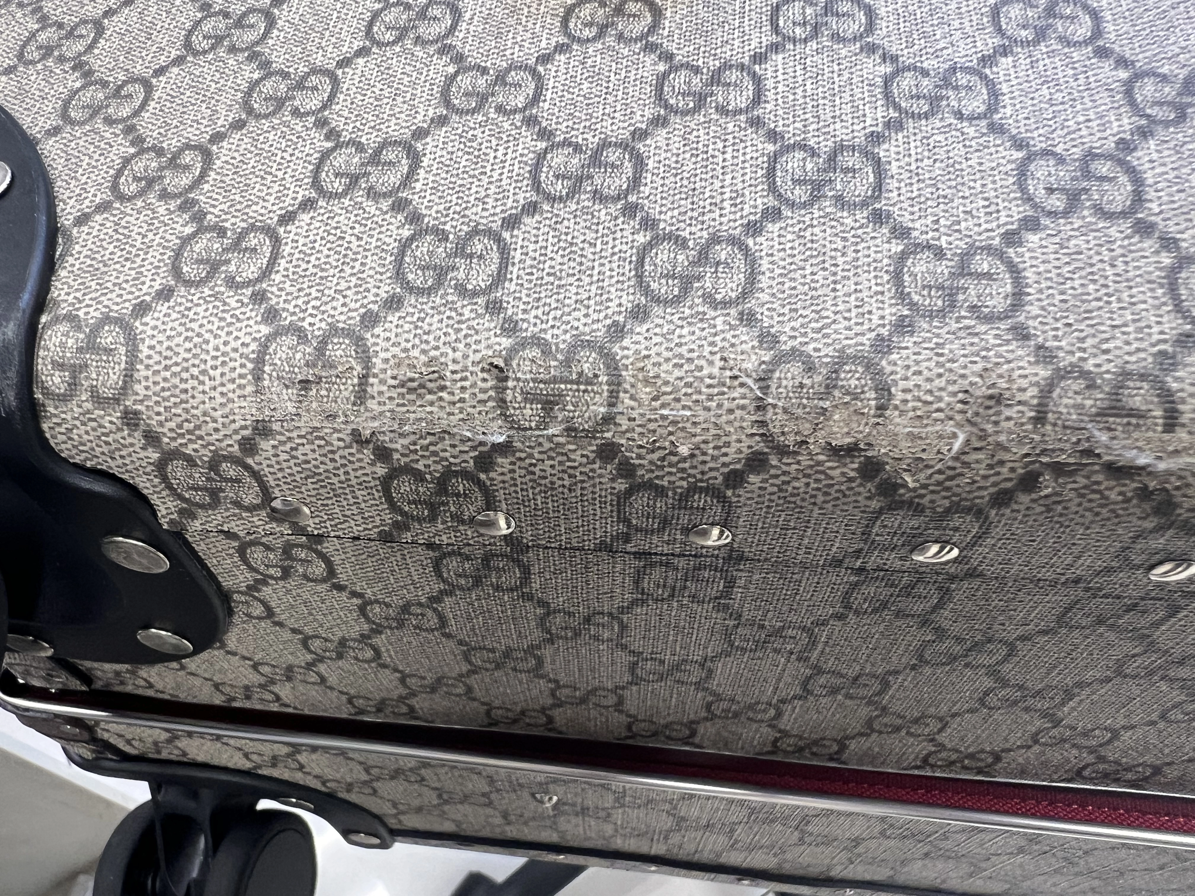 Gucci　グッチ　スーツケース　GGスプリームグロープ　トロッター　ベージュ・ブラウン　PVC・カーフ　533620【472】HA