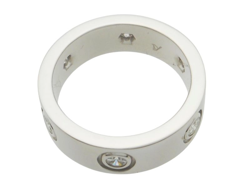 Cartier　カルティエ　ラブリング　オール　指輪　WG　ホワイトゴールド　D　ダイヤモンド　7.9g　48号　日本サイズ8号　B4026000