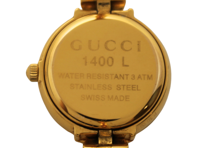 GUCCI グッチ 腕時計 1400L ホワイト GP クォーツ レディース