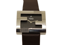 FENDI フェンディ　レディース クオーツ　レクタンギュラー 2PD F100101701　ブラウン レザー
