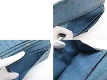 HERMES　エルメス　財布　ベアン二つ折り長財布 ブルー/GP（ゴールド金具）オーストリッチ　○Z刻印（1996年製造）　【200】【中古】【大黒屋】