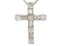 JEWELRY　貴金属・宝石　ダイヤモンドネックレス　クロス　PT　プラチナ　ダイヤモンド　1.00ct　7.0g