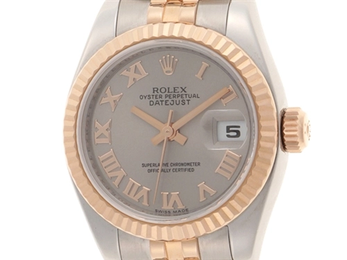 D番 ルーレット刻印 ROLEX ロレックス デイトジャスト 179171 PG/SS ...