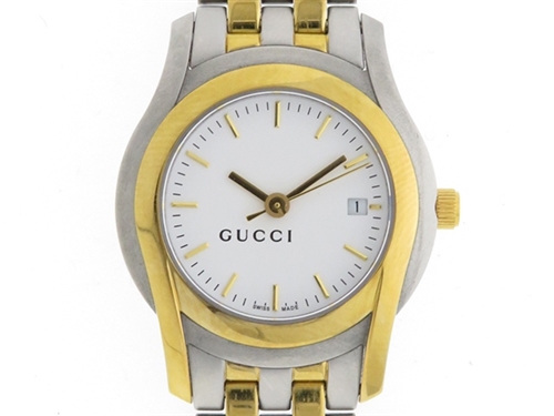 GUCCI グッチ 時計 5500L ホワイト レディース クオーツ GP/SS