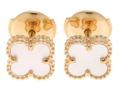 Van Cleef&Arpels Sweet Alhambra スウィート ゴールド ピアス Sweet Alhambra earstuds 18K yellow gold, Mother-of-pearl