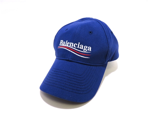 BALENCIAGA バレンシアガ 衣料品 帽子 ロゴキャップ コットン ブルー