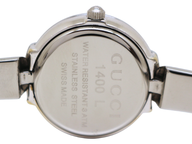 箱付 GUCCI グッチ 1400L シルバー バングル レディース 腕時計 GUCCI（グッチ） バングル 時計 1400 レディース シルバー YA014512