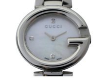 GUCCI グッチ 腕時計 134.5 シェル 3ポイントダイヤ SS クォーツ レディース 2148103920707 【200】