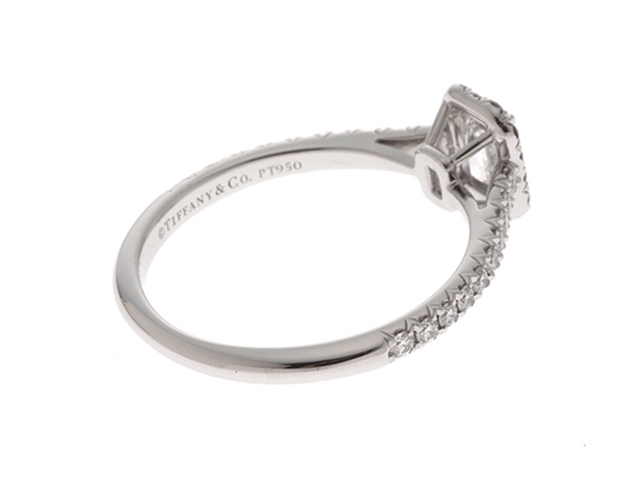 TIFFANY＆CO ティファニー ソレスト リング 指輪 PT950 プラチナ ダイヤモンド 0.30ct エメラルドカット 10号