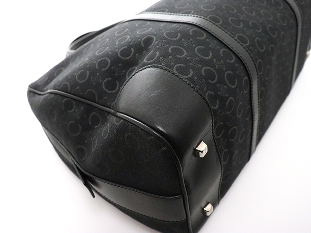 CELINE セリーヌ マカダム ハンドバッグ ブラック グレー