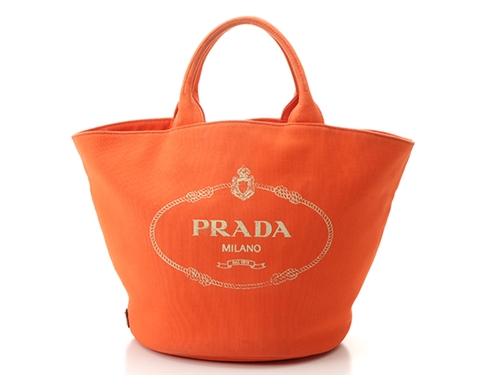 PRADA プラダ バッグ ハンドバッグ カナパ ファブリック オレンジ ...