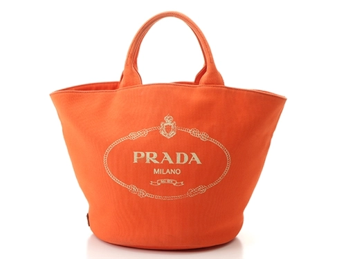 PRADA プラダ バッグ ハンドバッグ カナパ ファブリック オレンジ 
