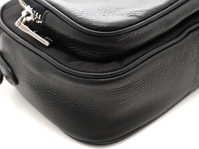 COACH コーチ ショルダーバッグ ブラック レザー ナイロン【205 COACH コーチ ショルダーバッグ ブラック レザー ナイロン【205