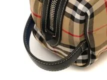 BURBERRY バーバリー バッグ セカンドバッグ チェック柄ベージュ/ブラック キャンバス 4074725 ＭＹ【472】  の購入なら「質」の大黒屋（公式）