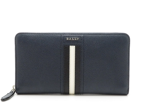 BALLY バリー サイフ・小物 長財布 ラウンド長財布 ネイビー/ブラック