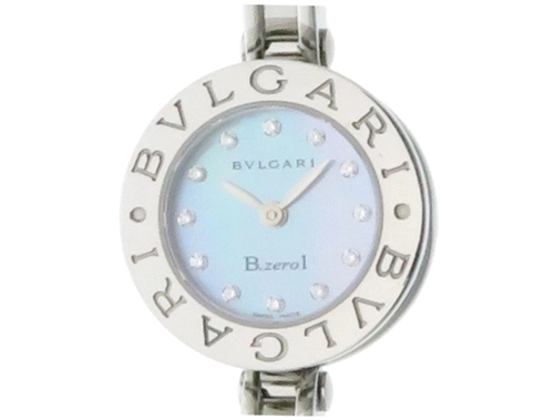 ブルガリレディースバングル腕時計　B-zero1 ブルーシェルSsize