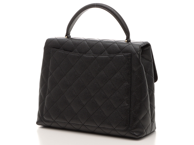 CHANELシャネル／ケリー／キャビアスキン／マトラッセハンドバッグ／ブラック CHANEL シャネル ハンドバッグ マトラッセケリー型 キャビア