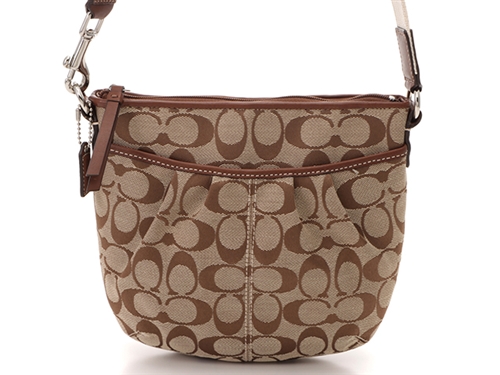 コーチ バッグ ブラウン キャンバス レザー COACH】コーチ コーティングキャンバス レザー シグネチャー