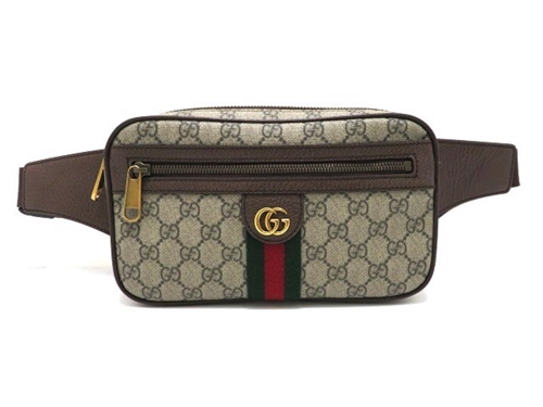【GUCCI】Ophidia レザー＆コーティングキャンバス ベルトバッグ GUCCI グッチ オフディア GGベルトバッグ ウエストバッグ ボディ