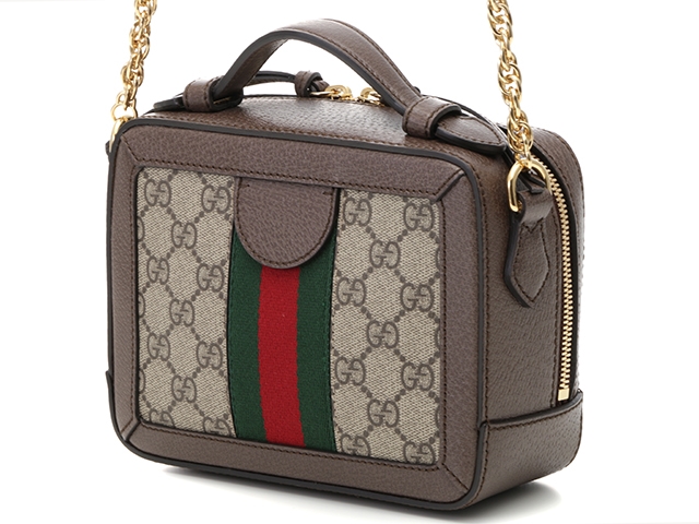 GUCCI グッチ ショルダーバッグ 2wayショルダー オフィディア ミニ2wayショルダー ブラウン ベージ PVC レザー  コーティングキャンバス 602576【432】