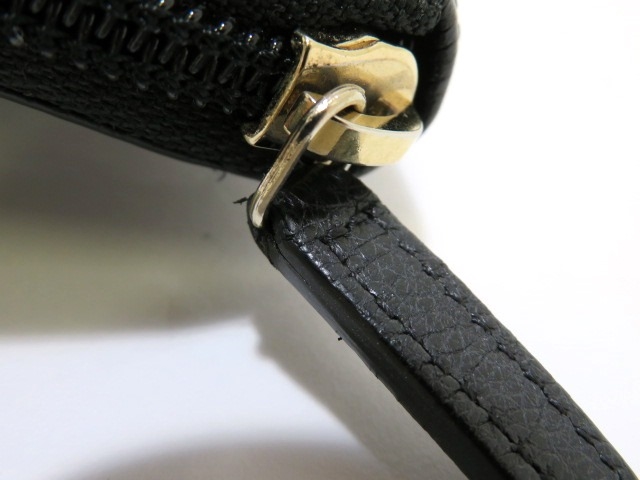 CHANEL シャネル ラウンド長財布 ココマーク ブラック 型押し【432】KS