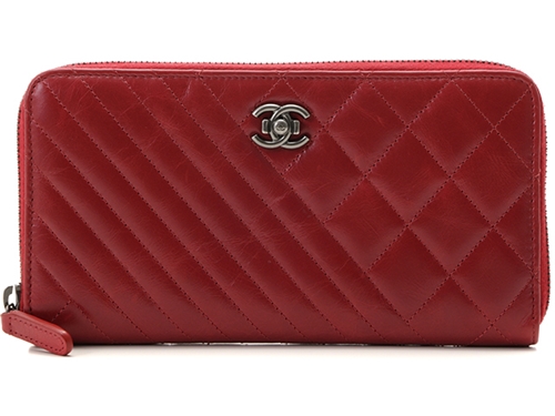 CHANEL シャネル ラウンドファスナー長財布 マトラッセ V