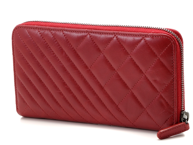 CHANEL シャネル ラウンドファスナー長財布 マトラッセ V