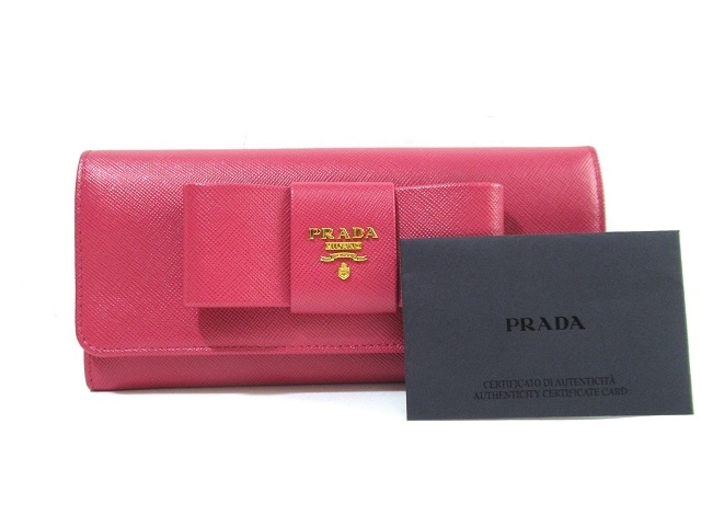 PRADA サイフ･小物 二つ折財布 財布 二つ折長財布 ピンク 