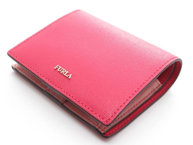 FURLA フルラ バビロン 二つ折り財布 レザー レッド/ピンク【430