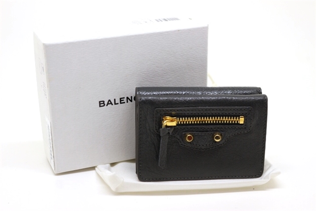 BALENCIAGA バレンシアガ クラシックミニウォレット グレーフォ