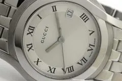 GUCCI　グッチ　男性用腕時計　メンズ　5500M　ステンレス　シルバー文字盤　クオーツ　【474】