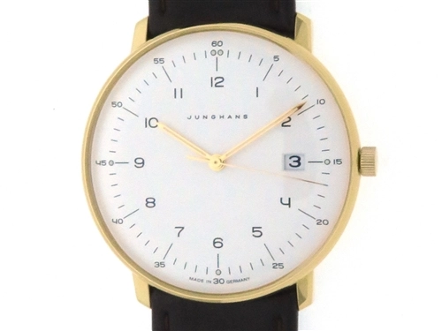 JUNGHANS ユンハンス マックスビル 041/7872.00 GP/革ベルト 2019年8月正規 クオーツ 【436】2148103142680  の購入なら「質」の大黒屋（公式）