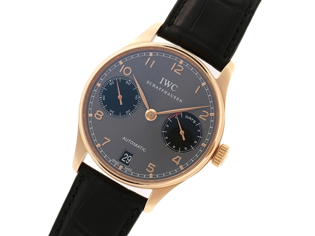 2012年辰年限定888本　IWC　時計　ポルトギーゼ7DAYS　ドラゴンイヤー　IW500125　メンズ　ピンクゴールド×革　自動巻き【430】