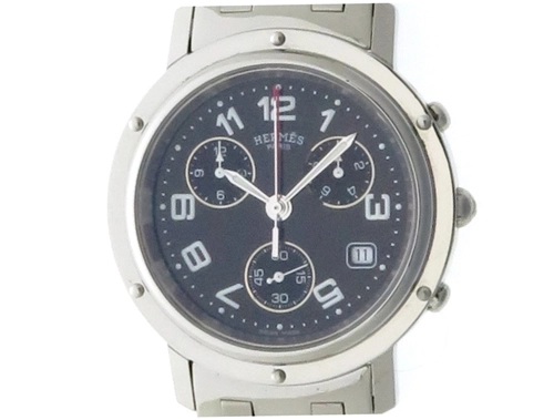 エルメス クリッパー クロノグラフ CL1.910 メンズ ブラック文字盤 腕時計