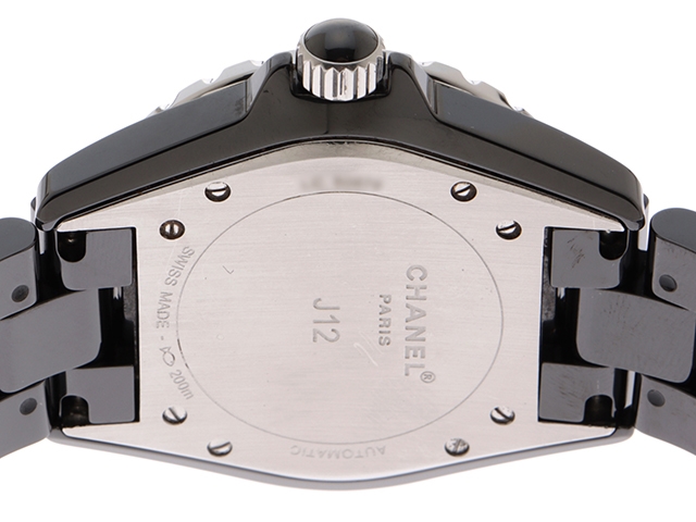 CHANEL シャネル J12 H1626 38㎜ 12Pダイヤモンド 自動巻き CHANEL（シャネル） 訳あり CHANEL H1626 J12 黒セラミック 38mm 12P